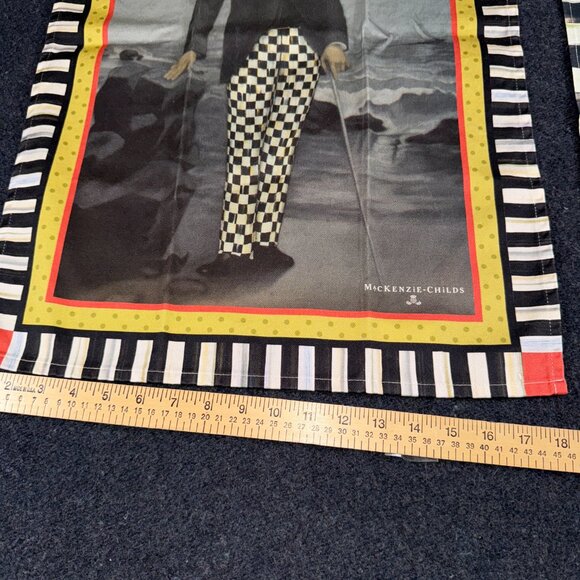 NWOT Mackenzie Childs Courtly Check Cotton Napkin & A Man With A View Dish Towel - Picture 11 of 15